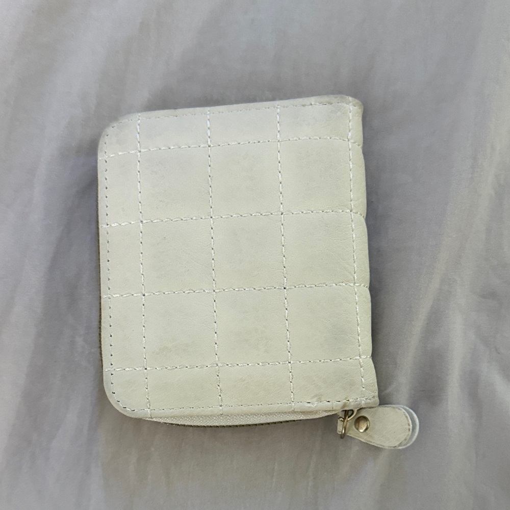 White Quilted Wallet